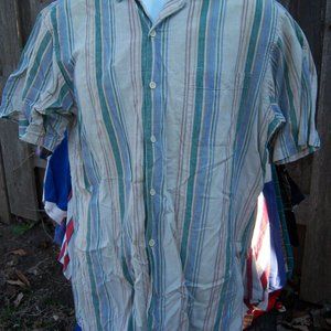 VINTAGE MADRAS COTTON SHORT-SLEEVED BUTTON-DOWN SHIRT